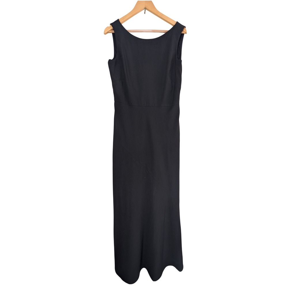 Alex Evenings Black Sleeveless Cutout Maxi Dress Sz 14 Evening Formal Minimalist